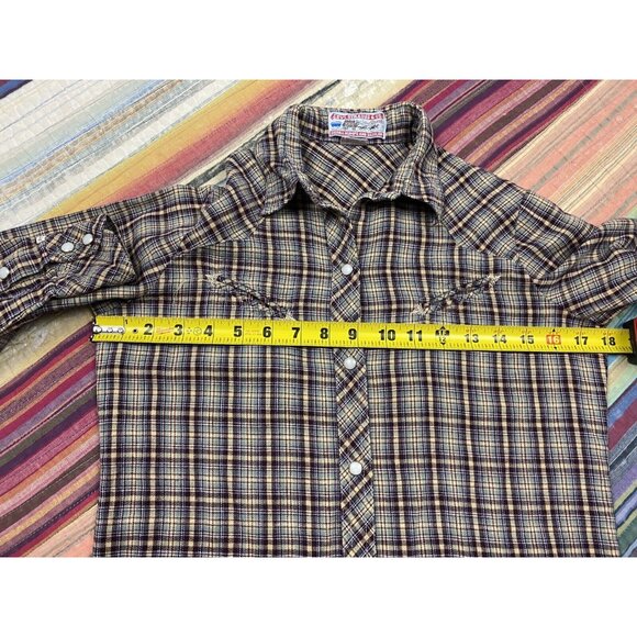 Vtg 70s Levi's Sierra Humps Plaid Western Cowgirl Shirt Slash Pocket Pearl Snap - Picture 7 of 9